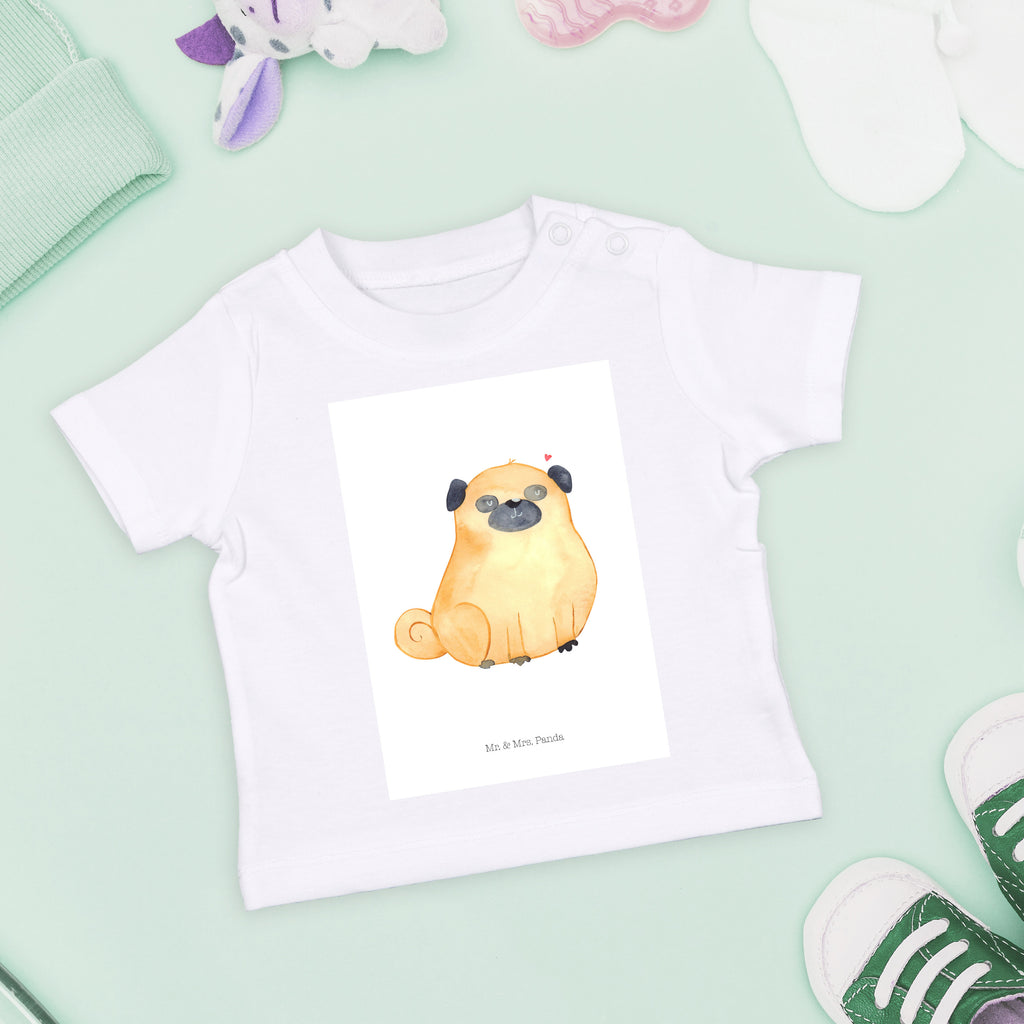 Organic Baby Shirt Mops Baby T-Shirt, Jungen Baby T-Shirt, Mädchen Baby T-Shirt, Shirt, Hund, Hundemotiv, Haustier, Hunderasse, Tierliebhaber, Hundebesitzer, Sprüche, Mops, Liebe, Hundeliebe