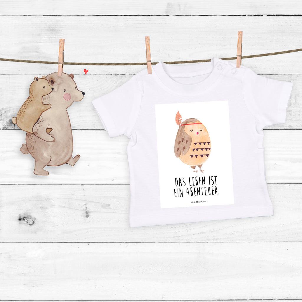 Organic Baby Shirt Eule Federschmuck Baby T-Shirt, Jungen Baby T-Shirt, Mädchen Baby T-Shirt, Shirt, Eule, Eule Deko, Owl, Das Leben ist ein Abenteuer, Reisespruch, Federschmuck, Dekoration