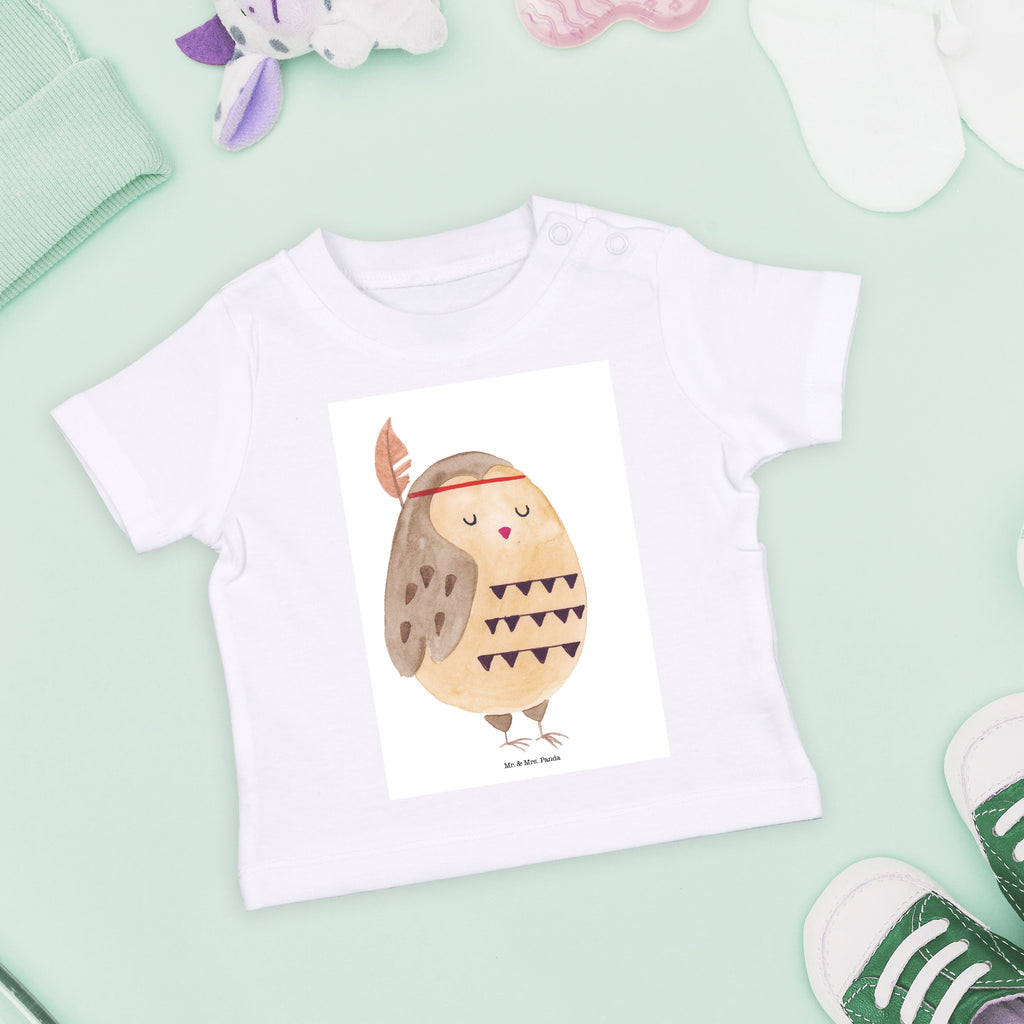 Organic Baby Shirt Eule Federschmuck Baby T-Shirt, Jungen Baby T-Shirt, Mädchen Baby T-Shirt, Shirt, Eule, Eule Deko, Owl, Das Leben ist ein Abenteuer, Reisespruch, Federschmuck, Dekoration