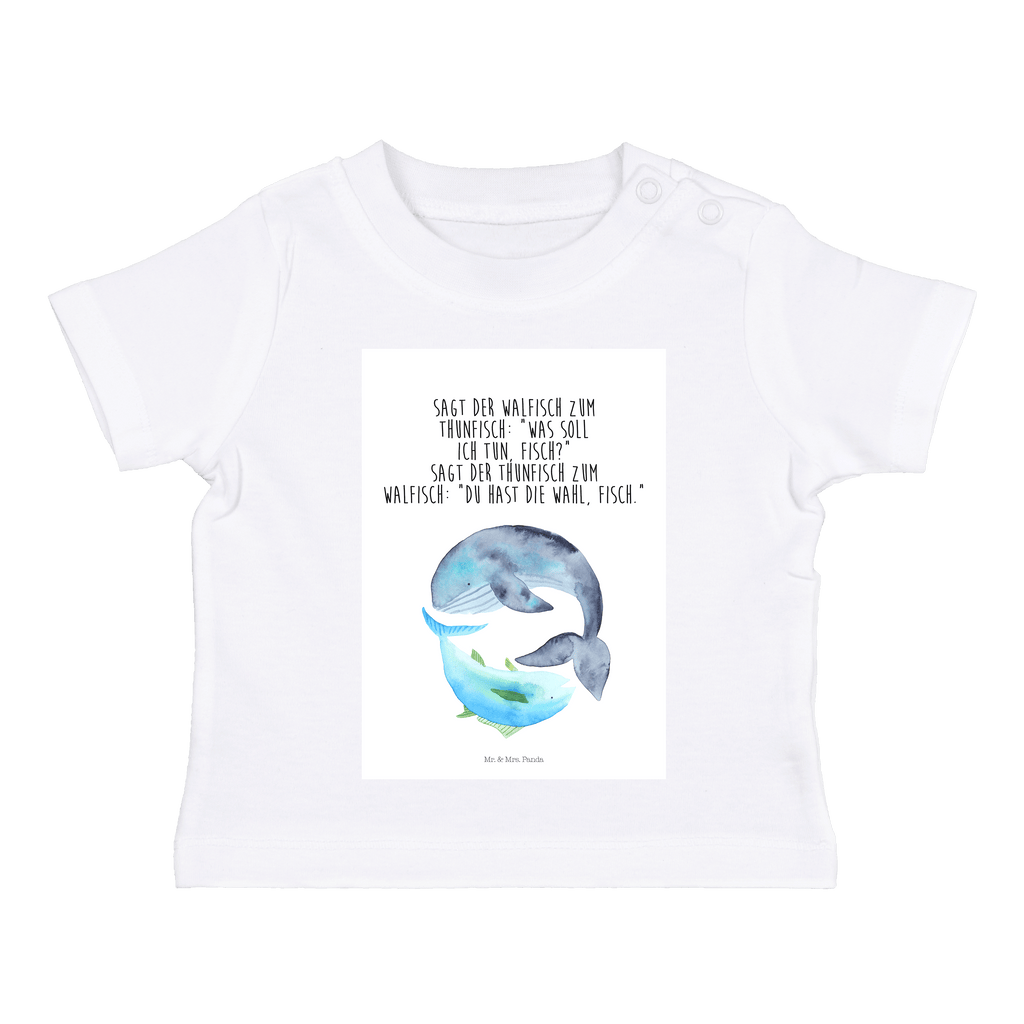 Organic Baby Shirt Walfisch & Thunfisch Baby T-Shirt, Jungen Baby T-Shirt, Mädchen Baby T-Shirt, Shirt, Tiermotive, Gute Laune, lustige Sprüche, Tiere, Wal, Wahl, Tunfisch, Wortwitz lustig, Spruch lustig, Flachwitz, Witz, Spruch des Tages, Flachwitz Geschenk