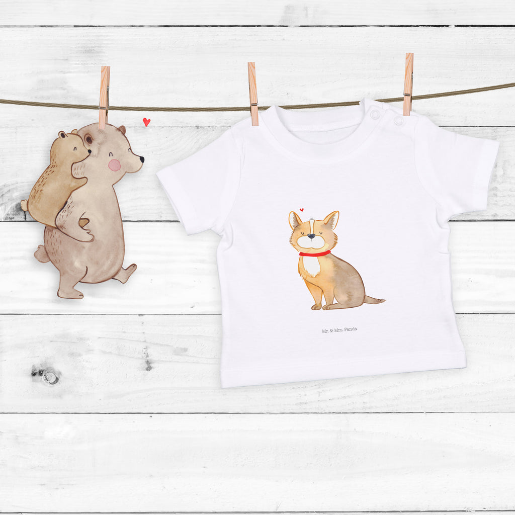Organic Baby Shirt Hundeglück Baby T-Shirt, Jungen Baby T-Shirt, Mädchen Baby T-Shirt, Shirt, Hund, Hundemotiv, Haustier, Hunderasse, Tierliebhaber, Hundebesitzer, Sprüche, Corgie, Hundeliebe, Spruch, Hundemama, Liebe