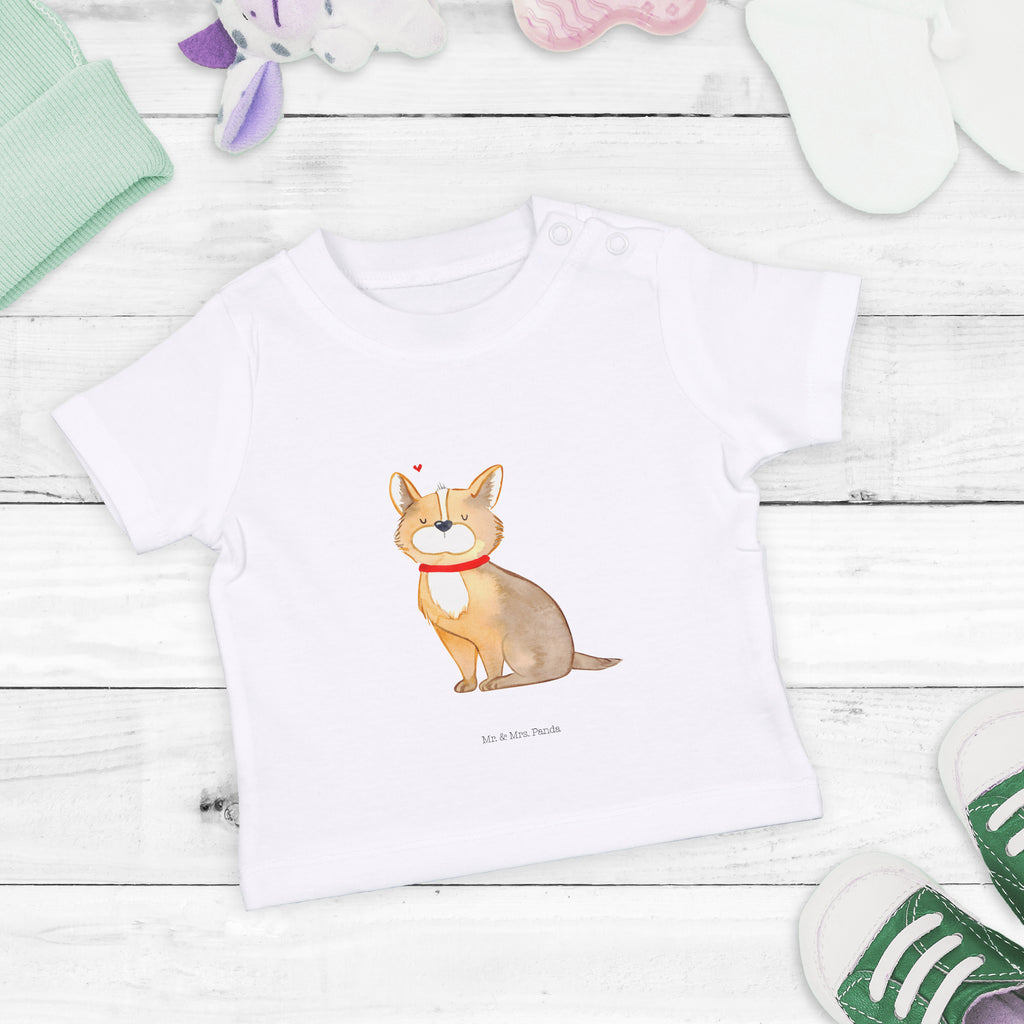 Organic Baby Shirt Hundeglück Baby T-Shirt, Jungen Baby T-Shirt, Mädchen Baby T-Shirt, Shirt, Hund, Hundemotiv, Haustier, Hunderasse, Tierliebhaber, Hundebesitzer, Sprüche, Corgie, Hundeliebe, Spruch, Hundemama, Liebe