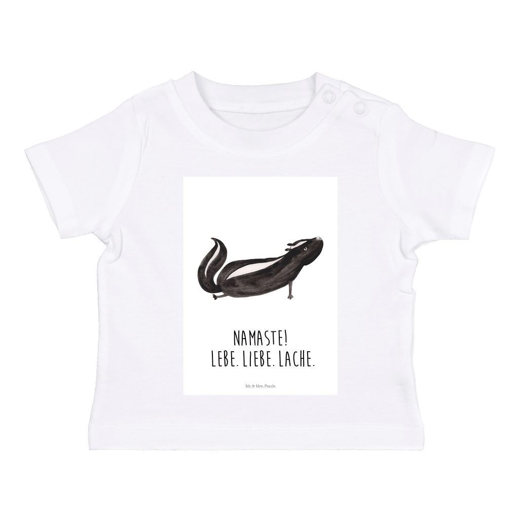 Organic Baby Shirt Stinktier Yoga Baby T-Shirt, Jungen Baby T-Shirt, Mädchen Baby T-Shirt, Shirt, Stinktier, Skunk, Wildtier, Raubtier, Stinker, Stinki, Yoga, Namaste, Lebe, Liebe, Lache
