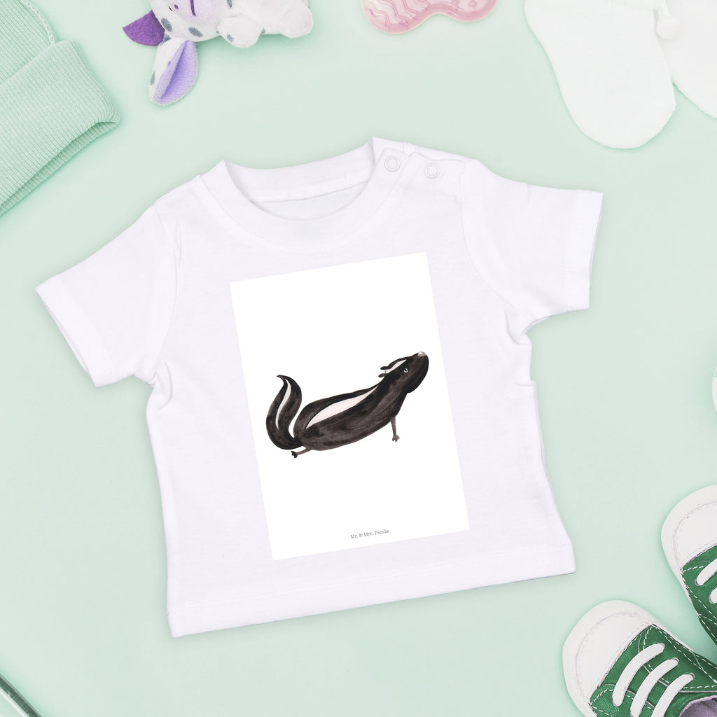 Organic Baby Shirt Stinktier Yoga Baby T-Shirt, Jungen Baby T-Shirt, Mädchen Baby T-Shirt, Shirt, Stinktier, Skunk, Wildtier, Raubtier, Stinker, Stinki, Yoga, Namaste, Lebe, Liebe, Lache