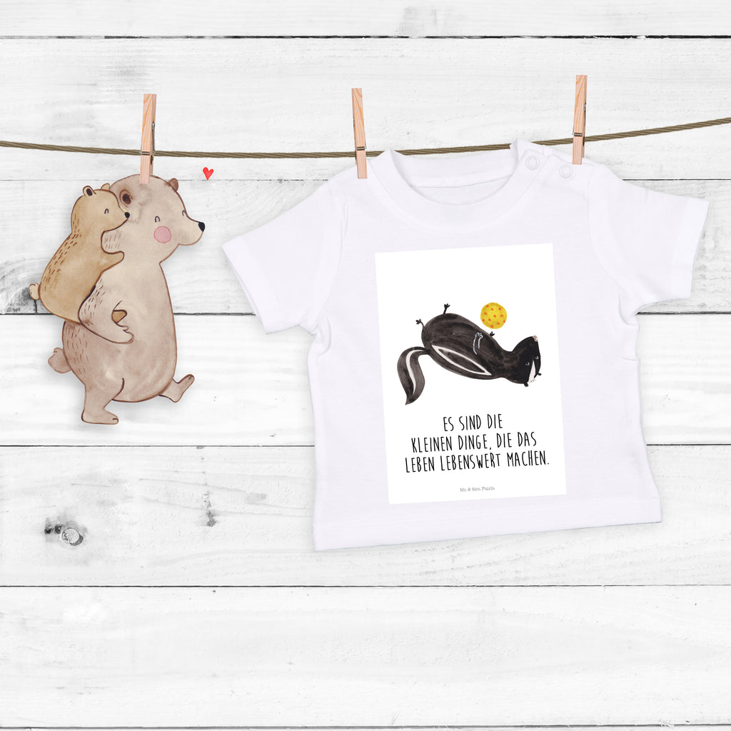 Organic Baby Shirt Stinktier Ball Baby T-Shirt, Jungen Baby T-Shirt, Mädchen Baby T-Shirt, Shirt, Stinktier, Skunk, Wildtier, Raubtier, Stinker, Stinki, verspielt, Weisheit