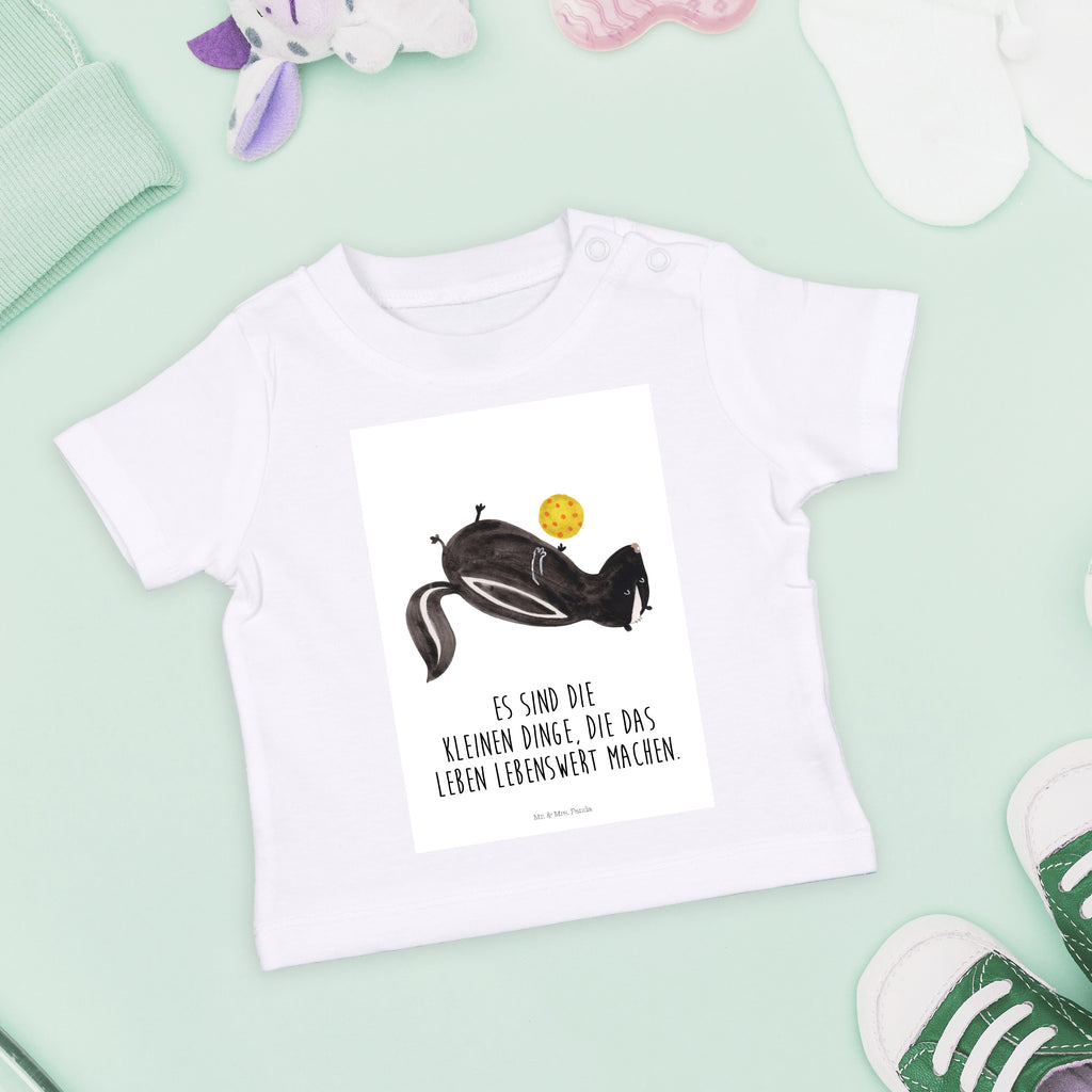 Organic Baby Shirt Stinktier Ball Baby T-Shirt, Jungen Baby T-Shirt, Mädchen Baby T-Shirt, Shirt, Stinktier, Skunk, Wildtier, Raubtier, Stinker, Stinki, verspielt, Weisheit