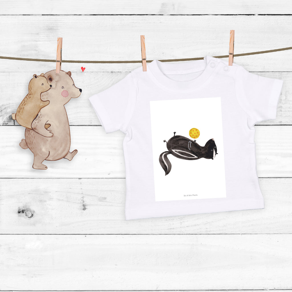 Organic Baby Shirt Stinktier Ball Baby T-Shirt, Jungen Baby T-Shirt, Mädchen Baby T-Shirt, Shirt, Stinktier, Skunk, Wildtier, Raubtier, Stinker, Stinki, verspielt, Weisheit