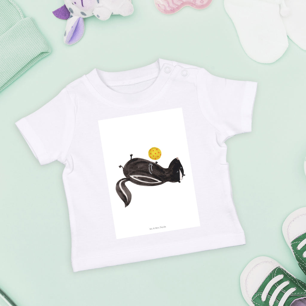 Organic Baby Shirt Stinktier Ball Baby T-Shirt, Jungen Baby T-Shirt, Mädchen Baby T-Shirt, Shirt, Stinktier, Skunk, Wildtier, Raubtier, Stinker, Stinki, verspielt, Weisheit