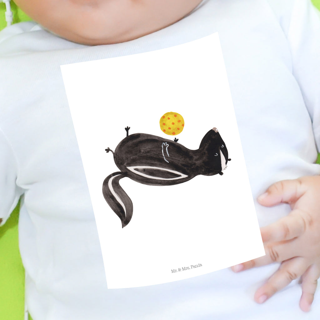 Organic Baby Shirt Stinktier Ball Baby T-Shirt, Jungen Baby T-Shirt, Mädchen Baby T-Shirt, Shirt, Stinktier, Skunk, Wildtier, Raubtier, Stinker, Stinki, verspielt, Weisheit