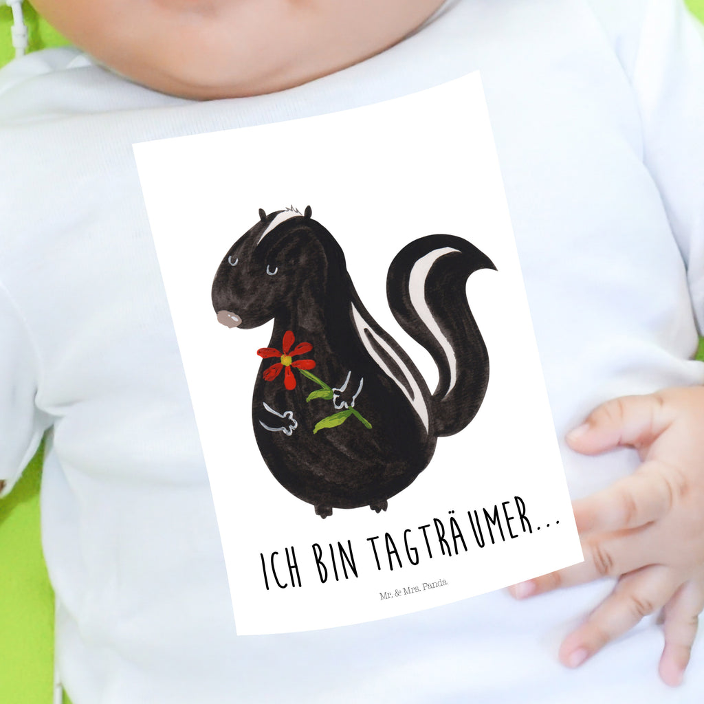 Organic Baby Shirt Stinktier Blume Baby T-Shirt, Jungen Baby T-Shirt, Mädchen Baby T-Shirt, Shirt, Stinktier, Skunk, Wildtier, Raubtier, Stinker, Stinki, Tagträumer, verträumt, Dreams, Träume