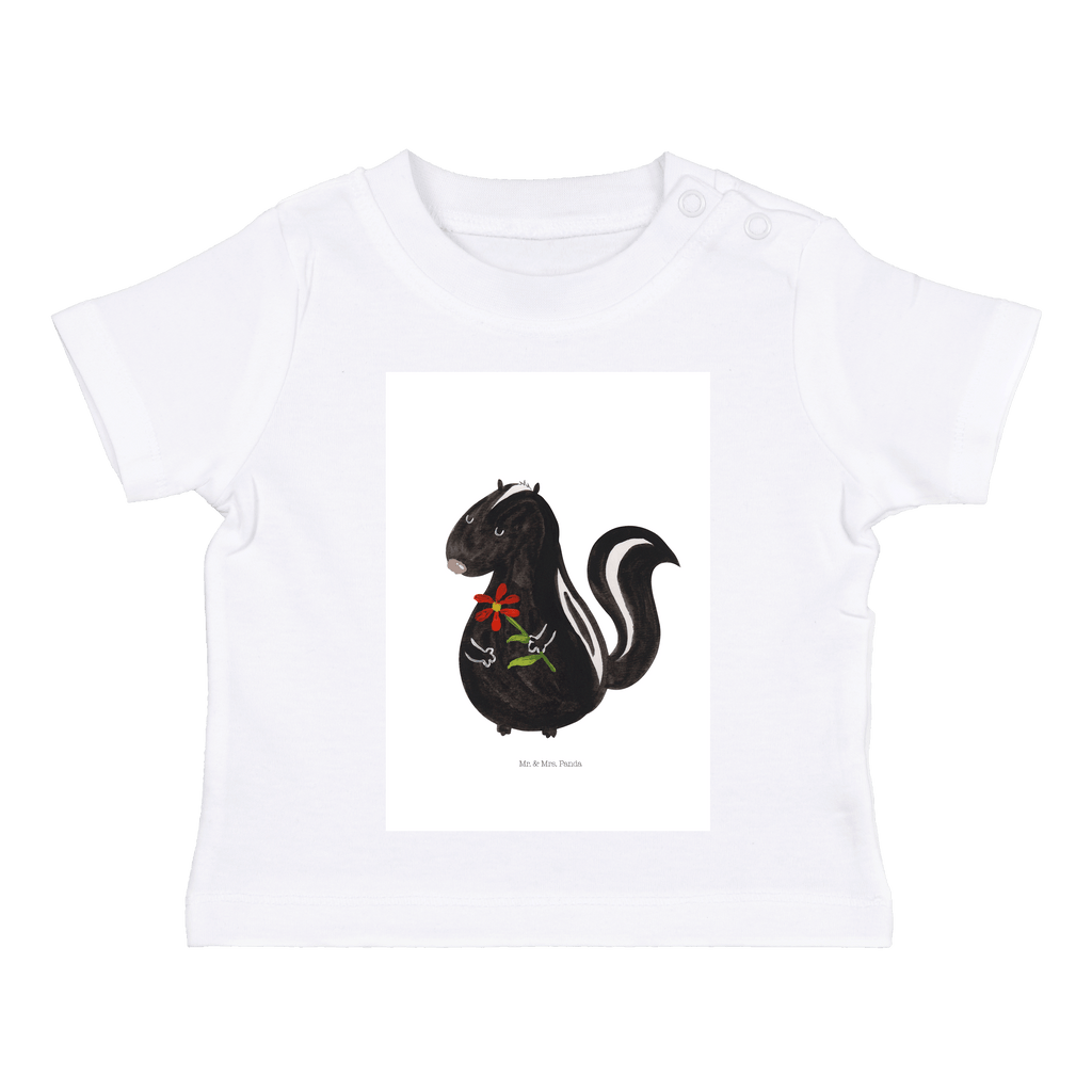 Organic Baby Shirt Stinktier Blume Baby T-Shirt, Jungen Baby T-Shirt, Mädchen Baby T-Shirt, Shirt, Stinktier, Skunk, Wildtier, Raubtier, Stinker, Stinki, Tagträumer, verträumt, Dreams, Träume