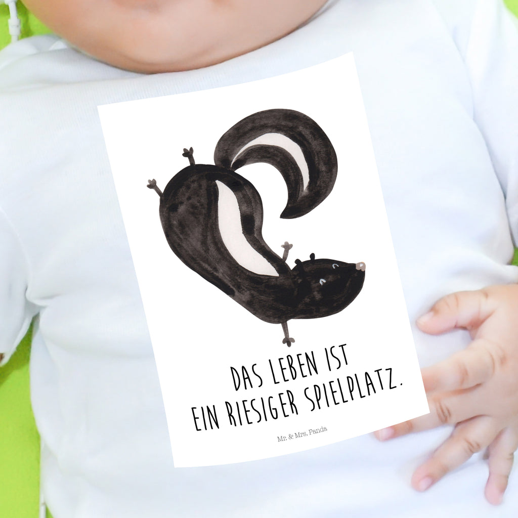 Organic Baby Shirt Stinktier Handstand Baby T-Shirt, Jungen Baby T-Shirt, Mädchen Baby T-Shirt, Shirt, Stinktier, Skunk, Wildtier, Raubtier, Stinker, Stinki, Spielplatz, verpielt, Kind