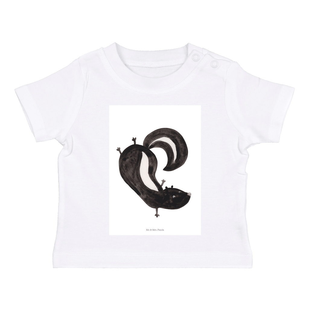 Organic Baby Shirt Stinktier Handstand Baby T-Shirt, Jungen Baby T-Shirt, Mädchen Baby T-Shirt, Shirt, Stinktier, Skunk, Wildtier, Raubtier, Stinker, Stinki, Spielplatz, verpielt, Kind