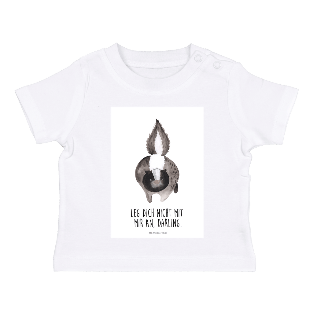 Organic Baby Shirt Stinktier Angriff Baby T-Shirt, Jungen Baby T-Shirt, Mädchen Baby T-Shirt, Shirt, Stinktier, Skunk, Wildtier, Raubtier, Stinker, Stinki, wütend, Drohung
