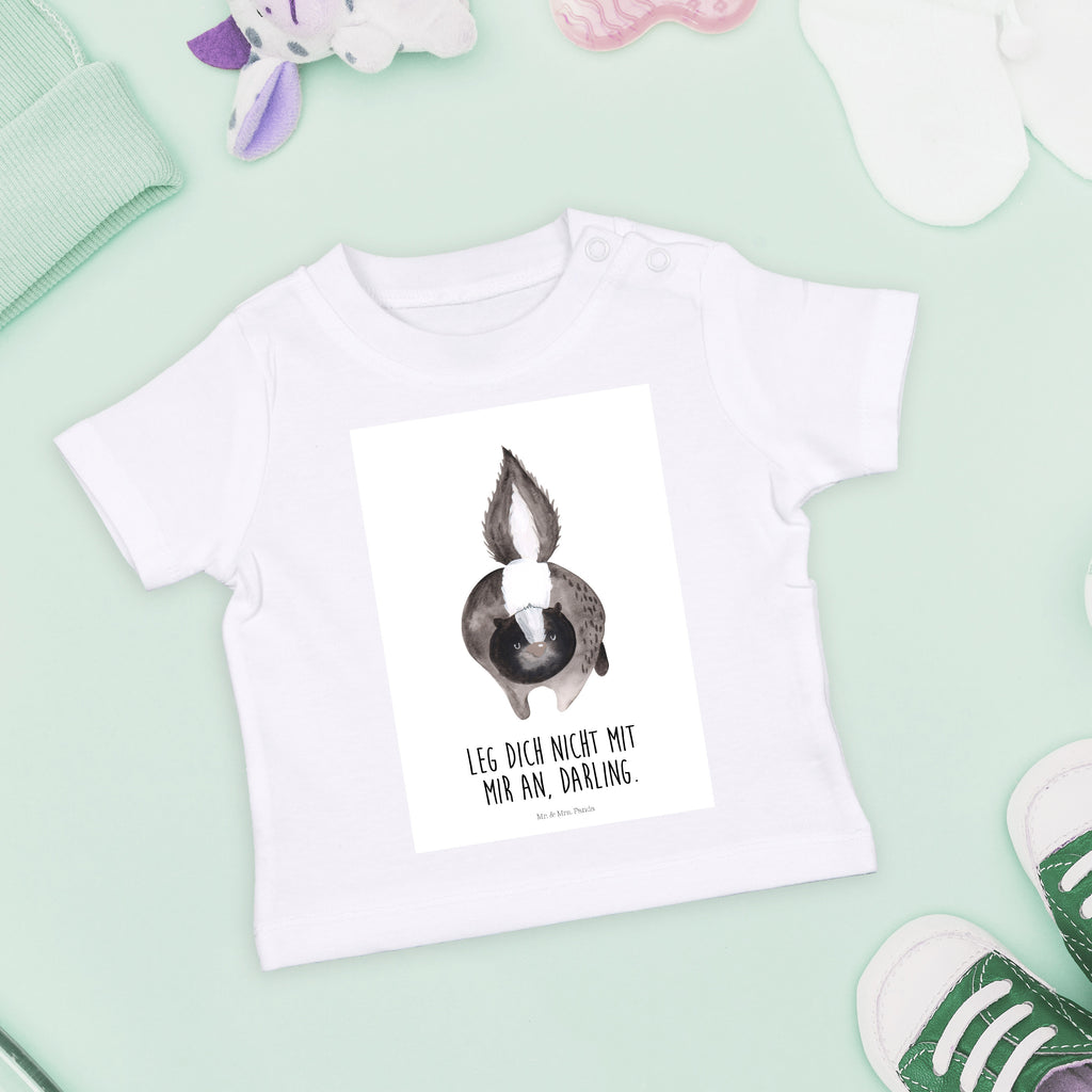 Organic Baby Shirt Stinktier Angriff Baby T-Shirt, Jungen Baby T-Shirt, Mädchen Baby T-Shirt, Shirt, Stinktier, Skunk, Wildtier, Raubtier, Stinker, Stinki, wütend, Drohung