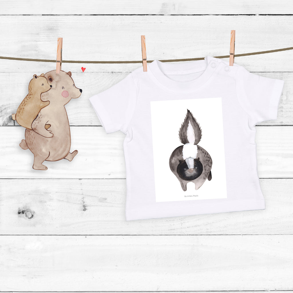 Organic Baby Shirt Stinktier Angriff Baby T-Shirt, Jungen Baby T-Shirt, Mädchen Baby T-Shirt, Shirt, Stinktier, Skunk, Wildtier, Raubtier, Stinker, Stinki, wütend, Drohung