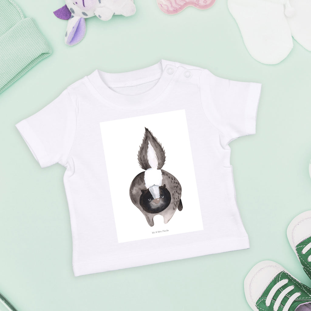 Organic Baby Shirt Stinktier Angriff Baby T-Shirt, Jungen Baby T-Shirt, Mädchen Baby T-Shirt, Shirt, Stinktier, Skunk, Wildtier, Raubtier, Stinker, Stinki, wütend, Drohung