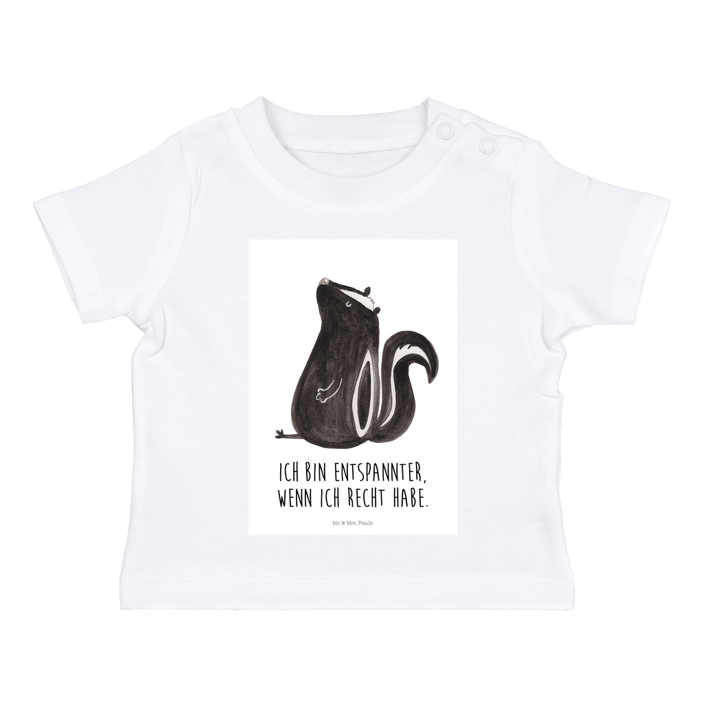 Organic Baby Shirt Stinktier sitzend Baby T-Shirt, Jungen Baby T-Shirt, Mädchen Baby T-Shirt, Shirt, Stinktier, Skunk, Wildtier, Raubtier, Stinker, Stinki, Spruch, Büro, Recht, Besserwisser