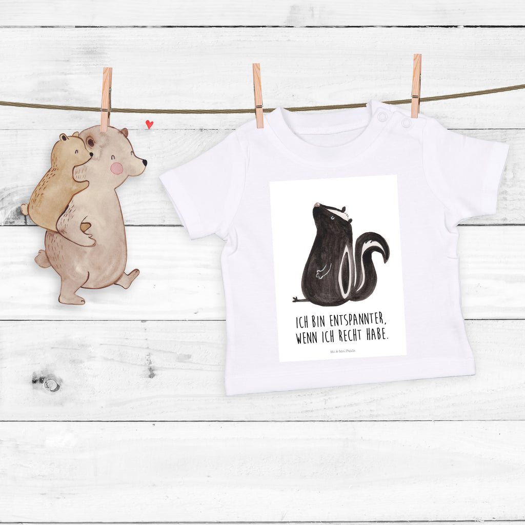 Organic Baby Shirt Stinktier sitzend Baby T-Shirt, Jungen Baby T-Shirt, Mädchen Baby T-Shirt, Shirt, Stinktier, Skunk, Wildtier, Raubtier, Stinker, Stinki, Spruch, Büro, Recht, Besserwisser
