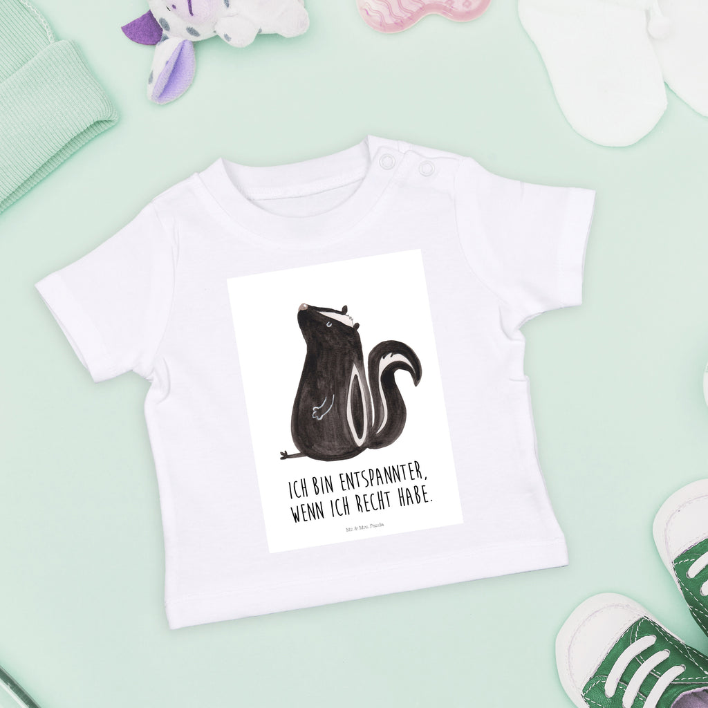 Organic Baby Shirt Stinktier sitzend Baby T-Shirt, Jungen Baby T-Shirt, Mädchen Baby T-Shirt, Shirt, Stinktier, Skunk, Wildtier, Raubtier, Stinker, Stinki, Spruch, Büro, Recht, Besserwisser