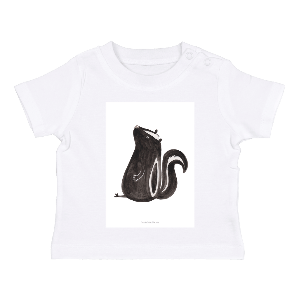 Organic Baby Shirt Stinktier sitzend Baby T-Shirt, Jungen Baby T-Shirt, Mädchen Baby T-Shirt, Shirt, Stinktier, Skunk, Wildtier, Raubtier, Stinker, Stinki, Spruch, Büro, Recht, Besserwisser