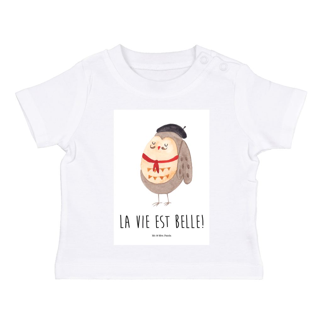Organic Baby Shirt Eule Französisch Baby T-Shirt, Jungen Baby T-Shirt, Mädchen Baby T-Shirt, Shirt, Eule, Eulen, Eule Deko, Owl, hibou, La vie est belle, das Leben ist schön, Spruch schön, Spruch Französisch, Frankreich