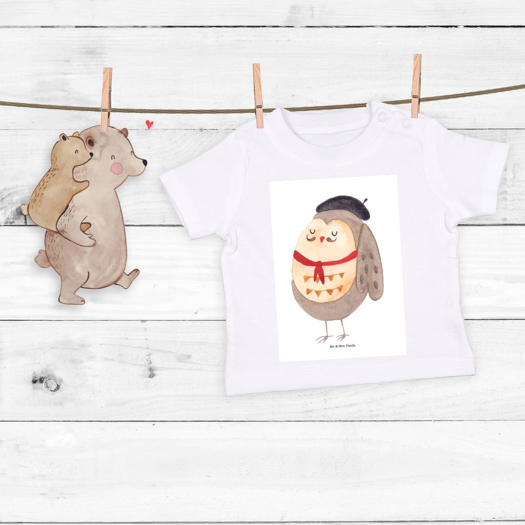 Organic Baby Shirt Eule Französisch Baby T-Shirt, Jungen Baby T-Shirt, Mädchen Baby T-Shirt, Shirt, Eule, Eulen, Eule Deko, Owl, hibou, La vie est belle, das Leben ist schön, Spruch schön, Spruch Französisch, Frankreich