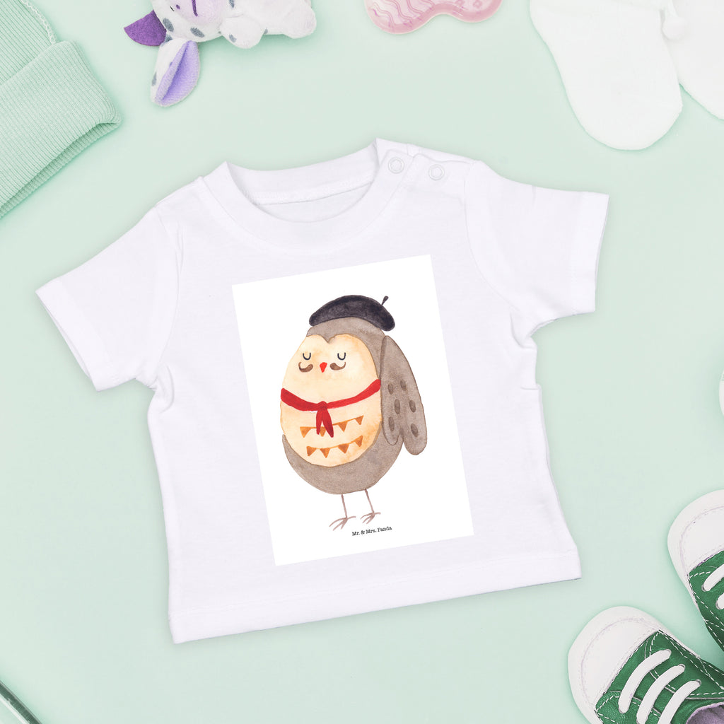 Organic Baby Shirt Eule Französisch Baby T-Shirt, Jungen Baby T-Shirt, Mädchen Baby T-Shirt, Shirt, Eule, Eulen, Eule Deko, Owl, hibou, La vie est belle, das Leben ist schön, Spruch schön, Spruch Französisch, Frankreich