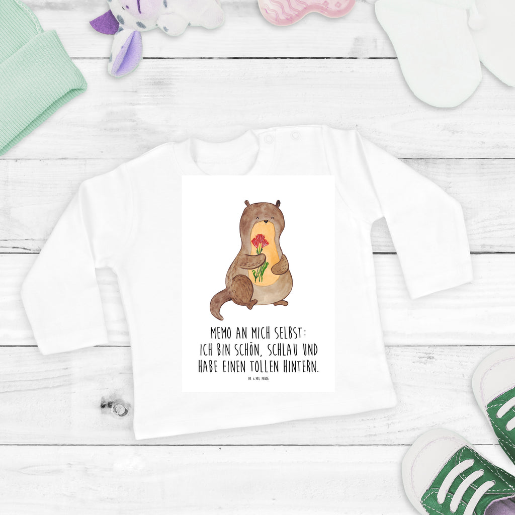 3-6 Monate Baby Longsleeve Otter Blumenstrauß Mädchen, Jungen, Baby, Langarm, Bio, Kleidung, Otter, Fischotter, Seeotter, Otter Seeotter See Otter