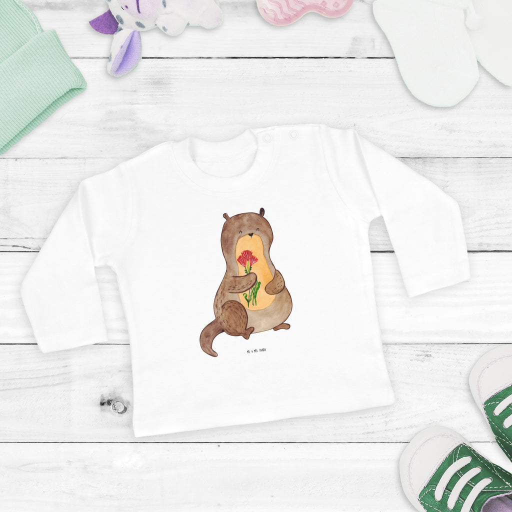 3-6 Monate Baby Longsleeve Otter Blumenstrauß Mädchen, Jungen, Baby, Langarm, Bio, Kleidung, Otter, Fischotter, Seeotter, Otter Seeotter See Otter
