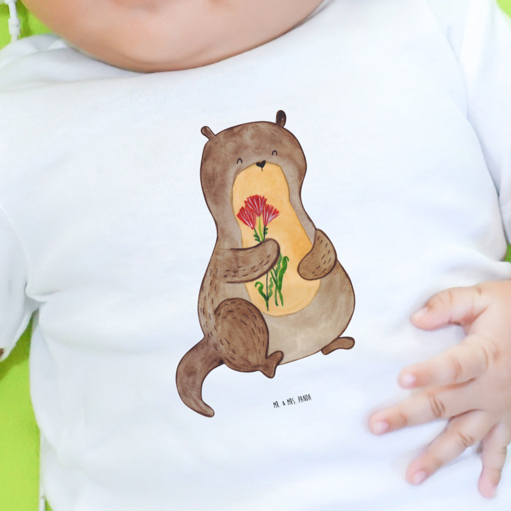 3-6 Monate Baby Longsleeve Otter Blumenstrauß Mädchen, Jungen, Baby, Langarm, Bio, Kleidung, Otter, Fischotter, Seeotter, Otter Seeotter See Otter