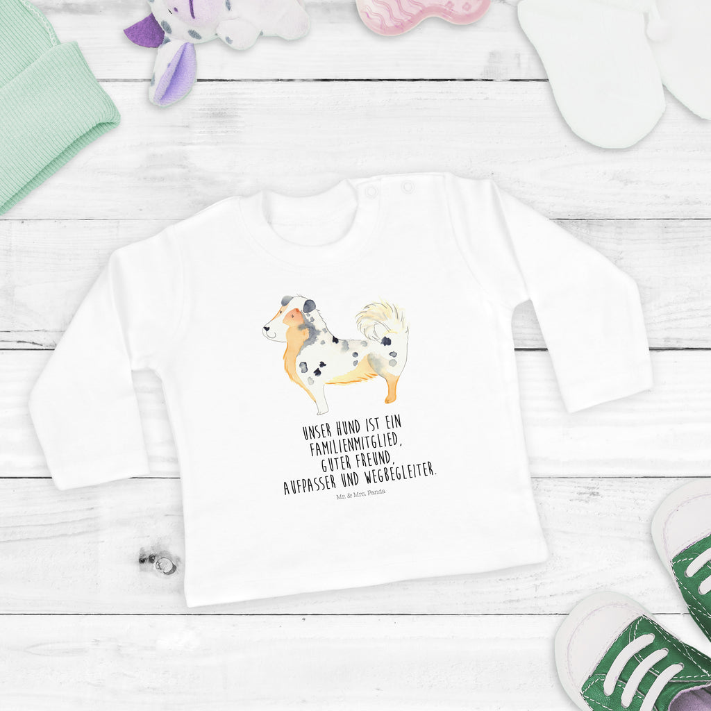 6-12 Monate Baby Longsleeve Australien Shepherd Mädchen, Jungen, Baby, Longsleeve, Langarm, Bio, Kleidung, uni, Langarmshirt, Hund, Hundemotiv, Haustier, Hunderasse, Tierliebhaber, Hundebesitzer, Sprüche, Australien Shepherd, Shepherd, Hundeliebe, Familienhund, Spruch