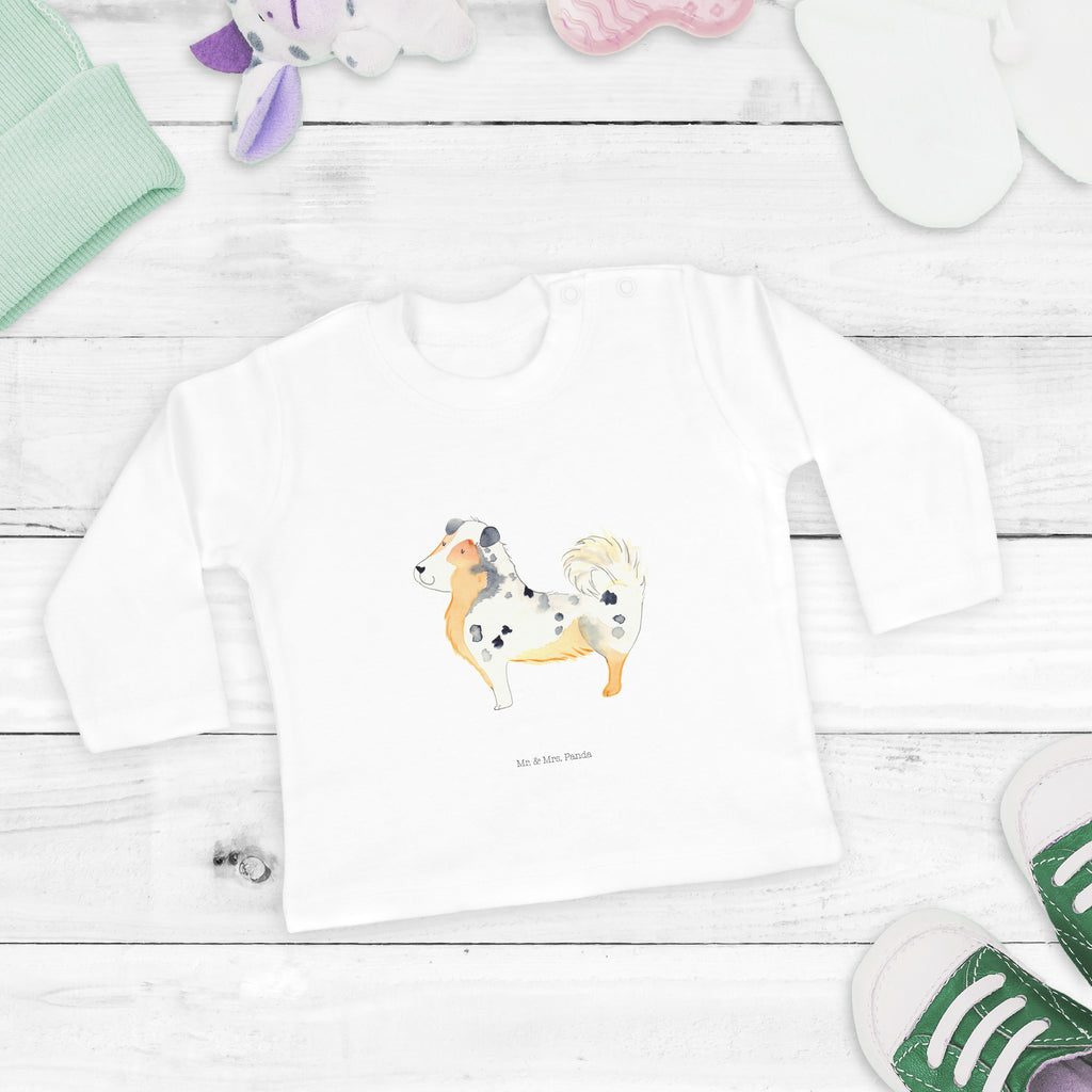 6-12 Monate Baby Longsleeve Australien Shepherd Mädchen, Jungen, Baby, Longsleeve, Langarm, Bio, Kleidung, uni, Langarmshirt, Hund, Hundemotiv, Haustier, Hunderasse, Tierliebhaber, Hundebesitzer, Sprüche, Australien Shepherd, Shepherd, Hundeliebe, Familienhund, Spruch