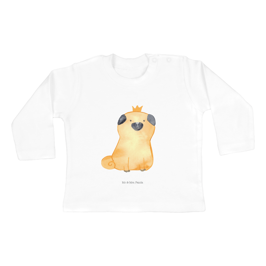 6-12 Monate Baby Longsleeve Mops Krone Mädchen, Jungen, Baby, Longsleeve, Langarm, Bio, Kleidung, uni, Langarmshirt, Hund, Hundemotiv, Haustier, Hunderasse, Tierliebhaber, Hundebesitzer, Sprüche, Mops, allergisch, kinderlos, Hausregel, Hundebesitzer. Spruch, lustig
