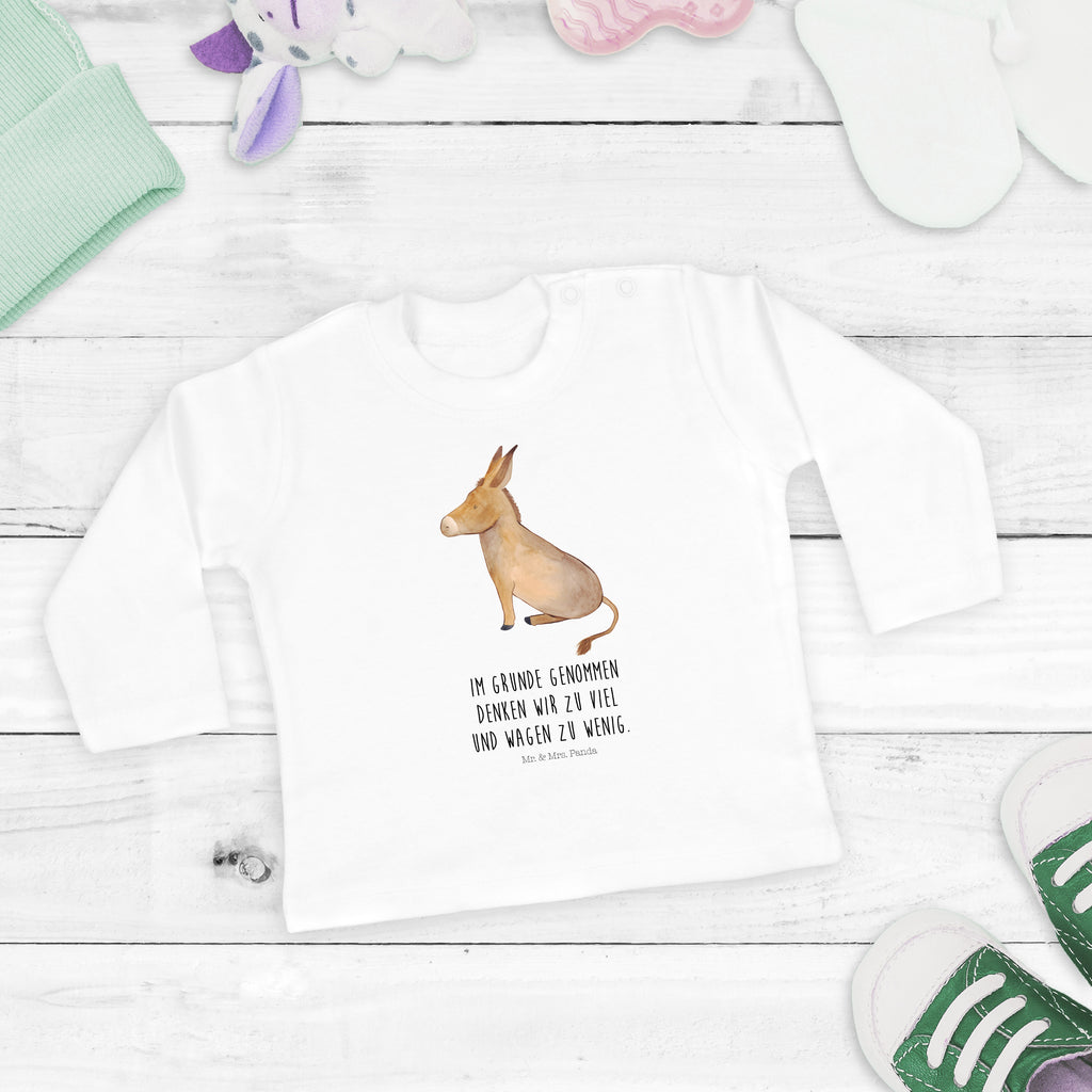 6-12 Monate Baby Longsleeve Esel Mädchen, Jungen, Baby, Longsleeve, Langarm, Bio, Kleidung, uni, Langarmshirt, Tiermotive, Gute Laune, lustige Sprüche, Tiere, Esel, Weisheit, Lebensmut, Lebensglück, Ziel, Lebensziel, Mut, erfolg, tapferkeit, positive gedanken, zuversicht