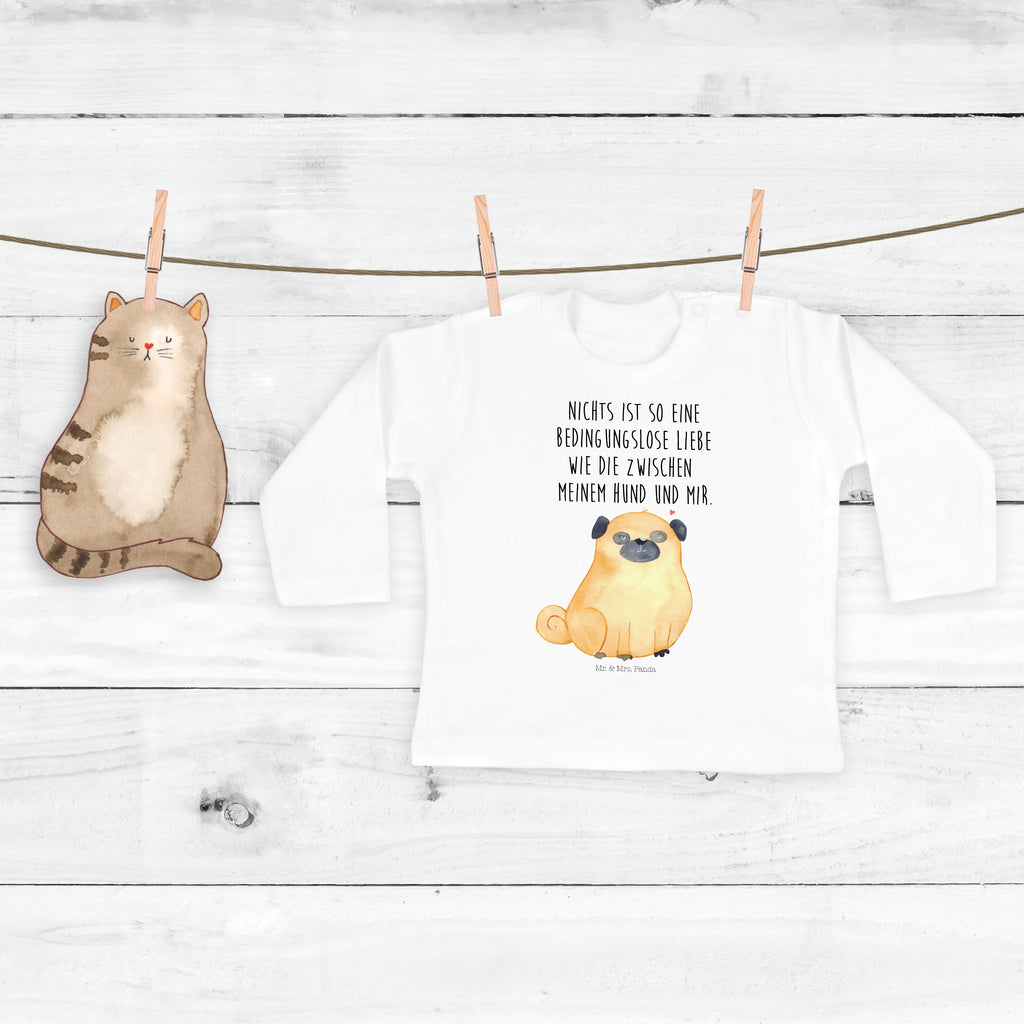 12-18 Monate Baby Longsleeve Mops Mädchen, Jungen, Baby, Langarm, Bio, Kleidung, Hund, Hundemotiv, Haustier, Hunderasse, Tierliebhaber, Hundebesitzer, Sprüche, Mops, Liebe, Hundeliebe