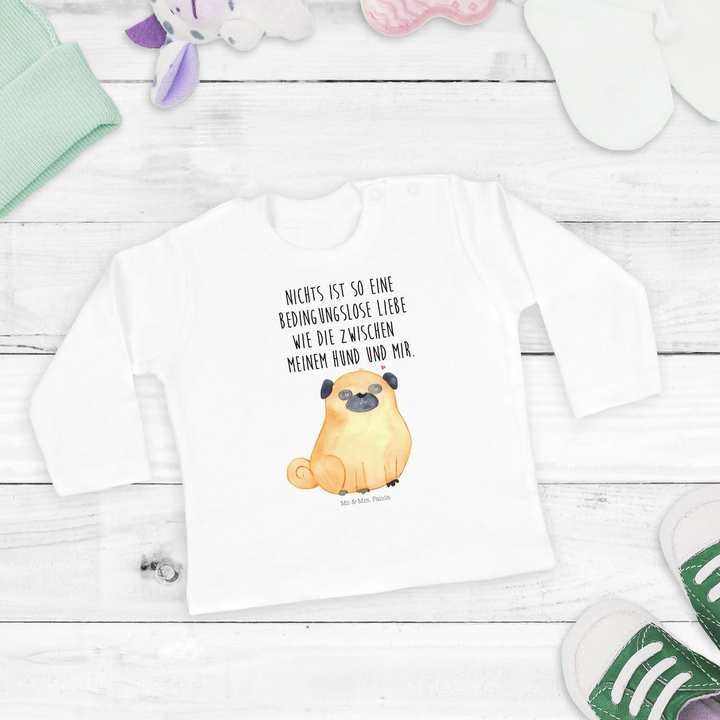 12-18 Monate Baby Longsleeve Mops Mädchen, Jungen, Baby, Langarm, Bio, Kleidung, Hund, Hundemotiv, Haustier, Hunderasse, Tierliebhaber, Hundebesitzer, Sprüche, Mops, Liebe, Hundeliebe