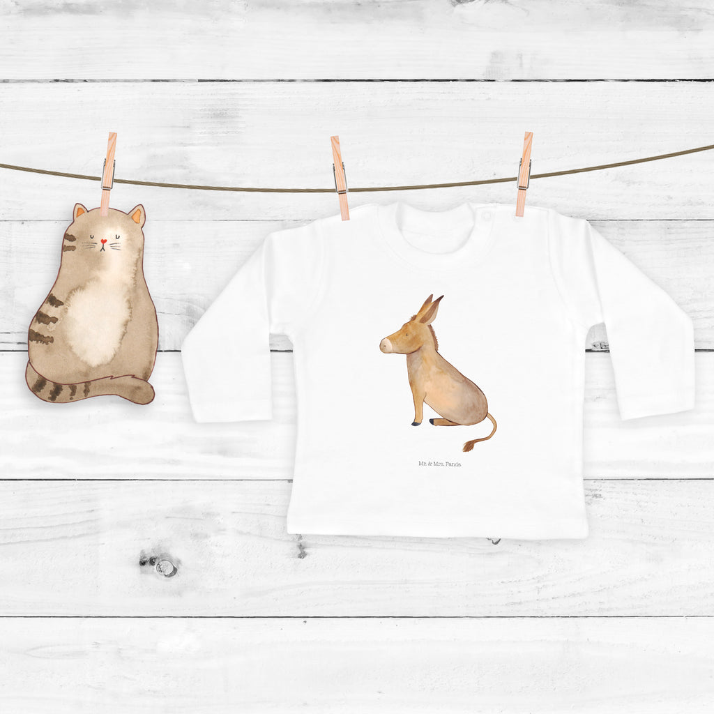 6-12 Monate Baby Longsleeve Esel Mädchen, Jungen, Baby, Longsleeve, Langarm, Bio, Kleidung, uni, Langarmshirt, Tiermotive, Gute Laune, lustige Sprüche, Tiere, Esel, Weisheit, Lebensmut, Lebensglück, Ziel, Lebensziel, Mut, erfolg, tapferkeit, positive gedanken, zuversicht