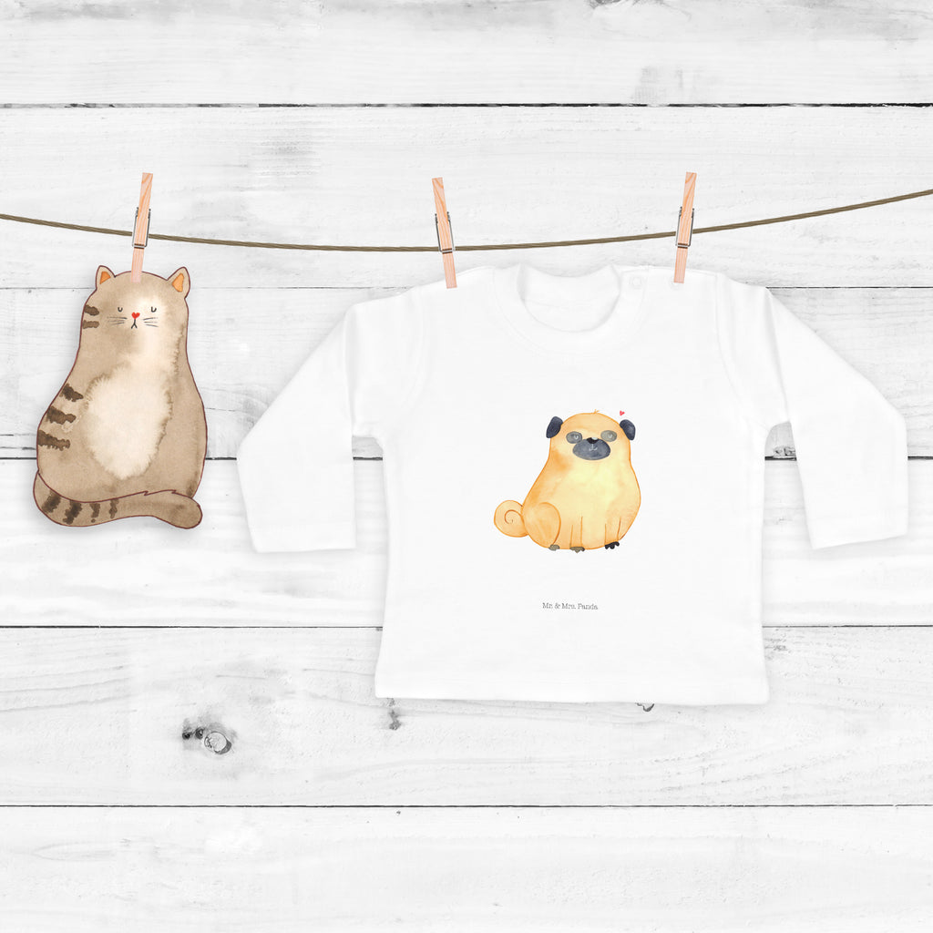 12-18 Monate Baby Longsleeve Mops Mädchen, Jungen, Baby, Langarm, Bio, Kleidung, Hund, Hundemotiv, Haustier, Hunderasse, Tierliebhaber, Hundebesitzer, Sprüche, Mops, Liebe, Hundeliebe