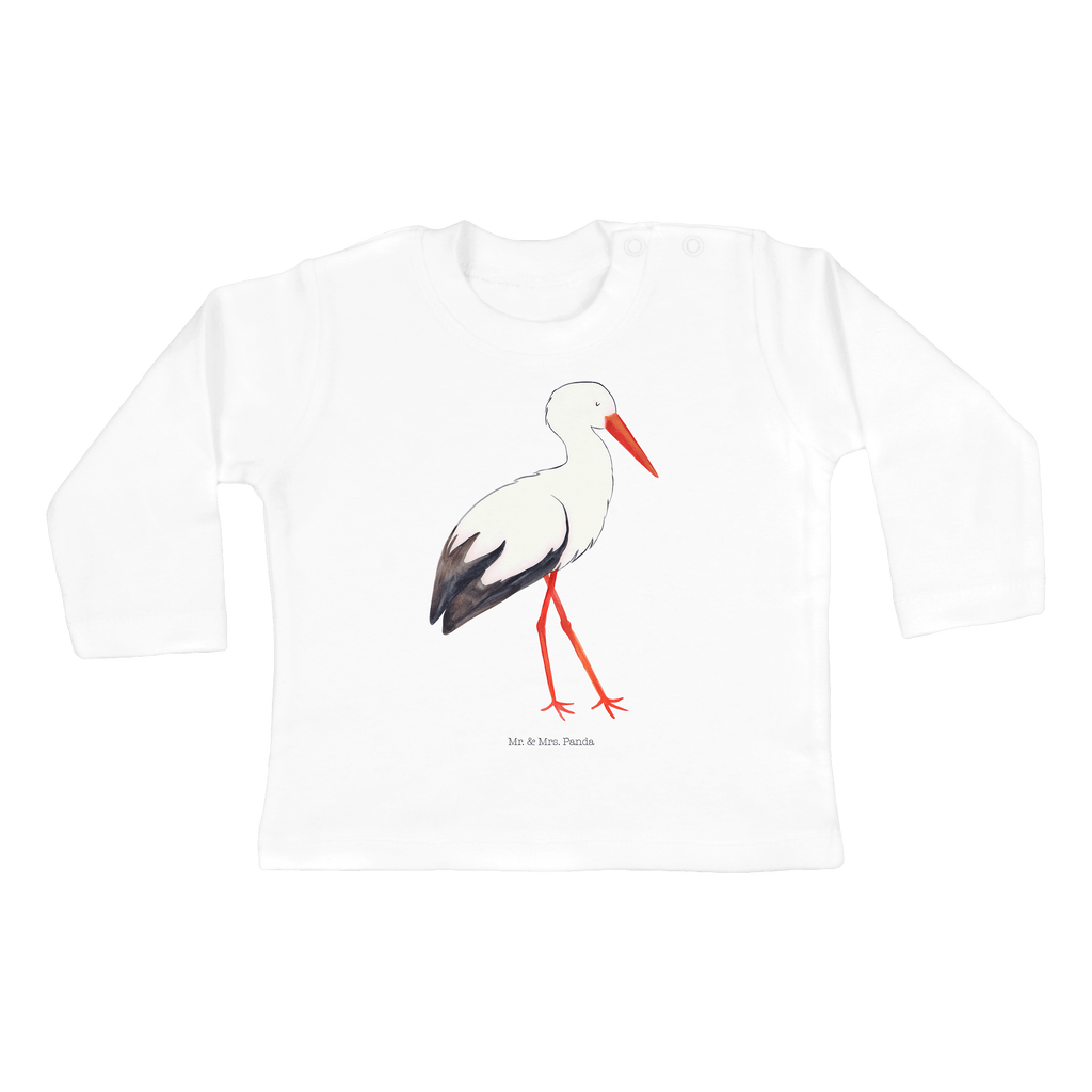 12-18 Monate Baby Longsleeve Storch Mädchen, Jungen, Baby, Langarm, Bio, Kleidung, Tiermotive, Gute Laune, lustige Sprüche, Tiere, Storch, Störche, Schwangerschaft, Geburt, Mutter, Mütter, Mutter werden, Schwanger, Babybauch