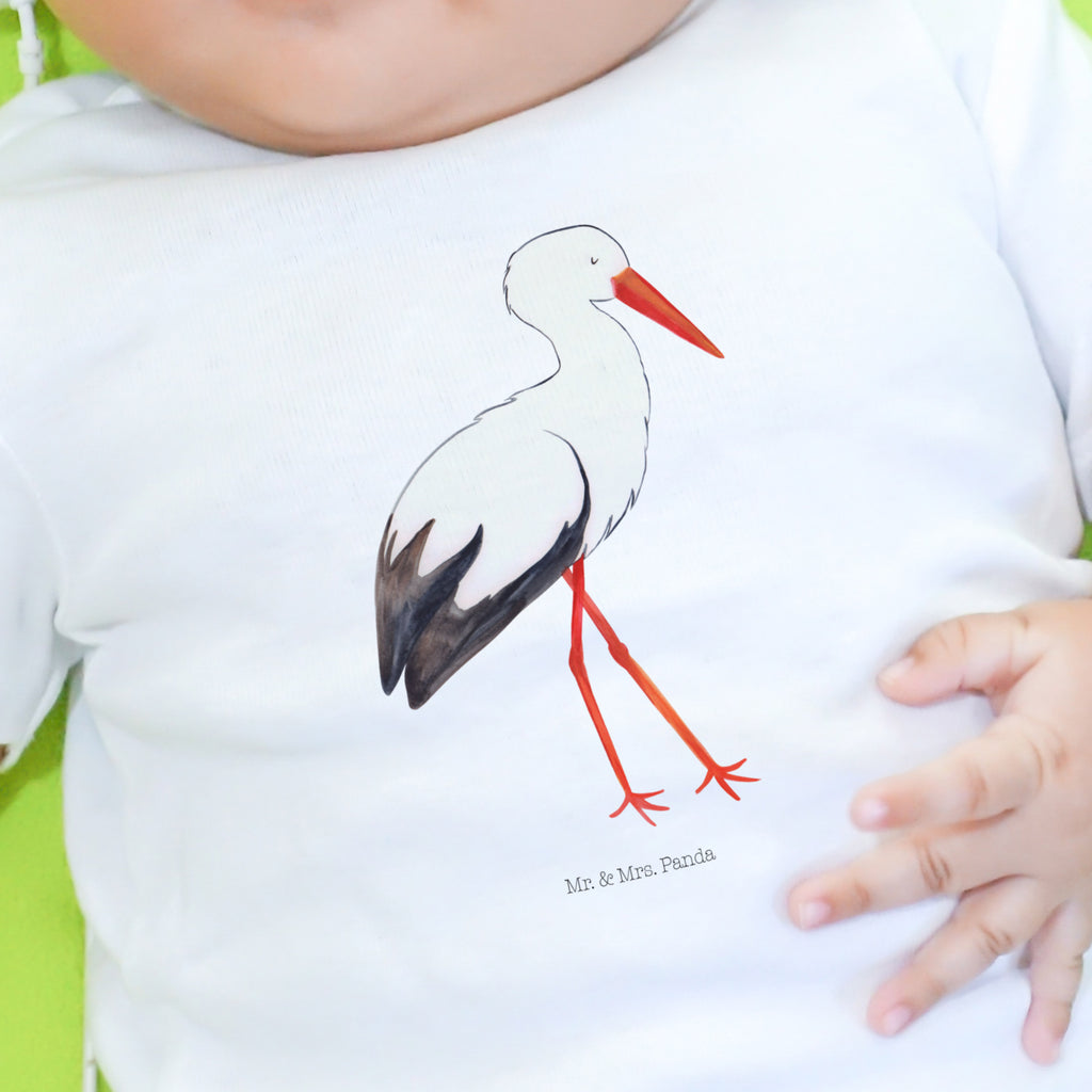 12-18 Monate Baby Longsleeve Storch Mädchen, Jungen, Baby, Langarm, Bio, Kleidung, Tiermotive, Gute Laune, lustige Sprüche, Tiere, Storch, Störche, Schwangerschaft, Geburt, Mutter, Mütter, Mutter werden, Schwanger, Babybauch