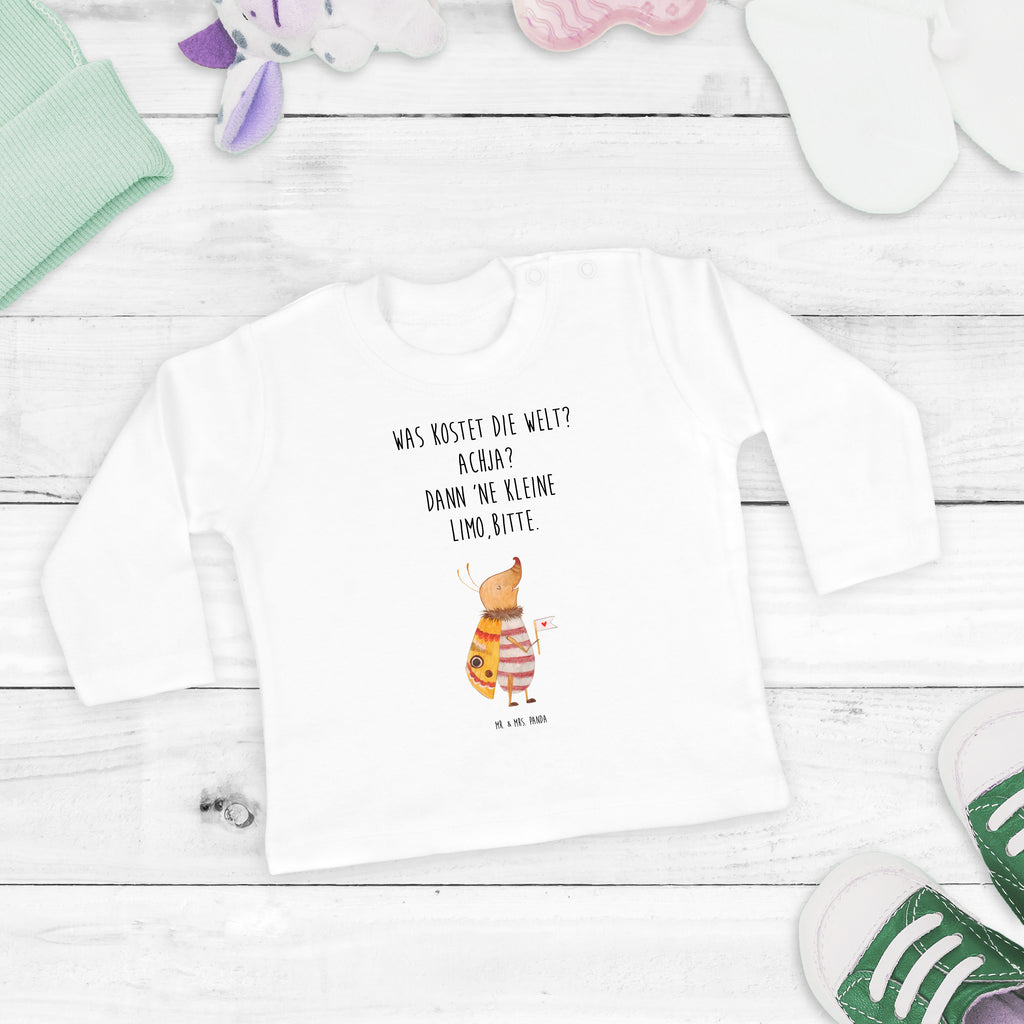 6-12 Monate Baby Longsleeve Nachtfalter mit Fähnchen Mädchen, Jungen, Baby, Longsleeve, Langarm, Bio, Kleidung, uni, Langarmshirt, Tiermotive, Gute Laune, lustige Sprüche, Tiere, Nachtfalter, Käfer, Spruch lustig, Spruch witzig, süß, niedlich, Küche Deko, Was kostet die Welt