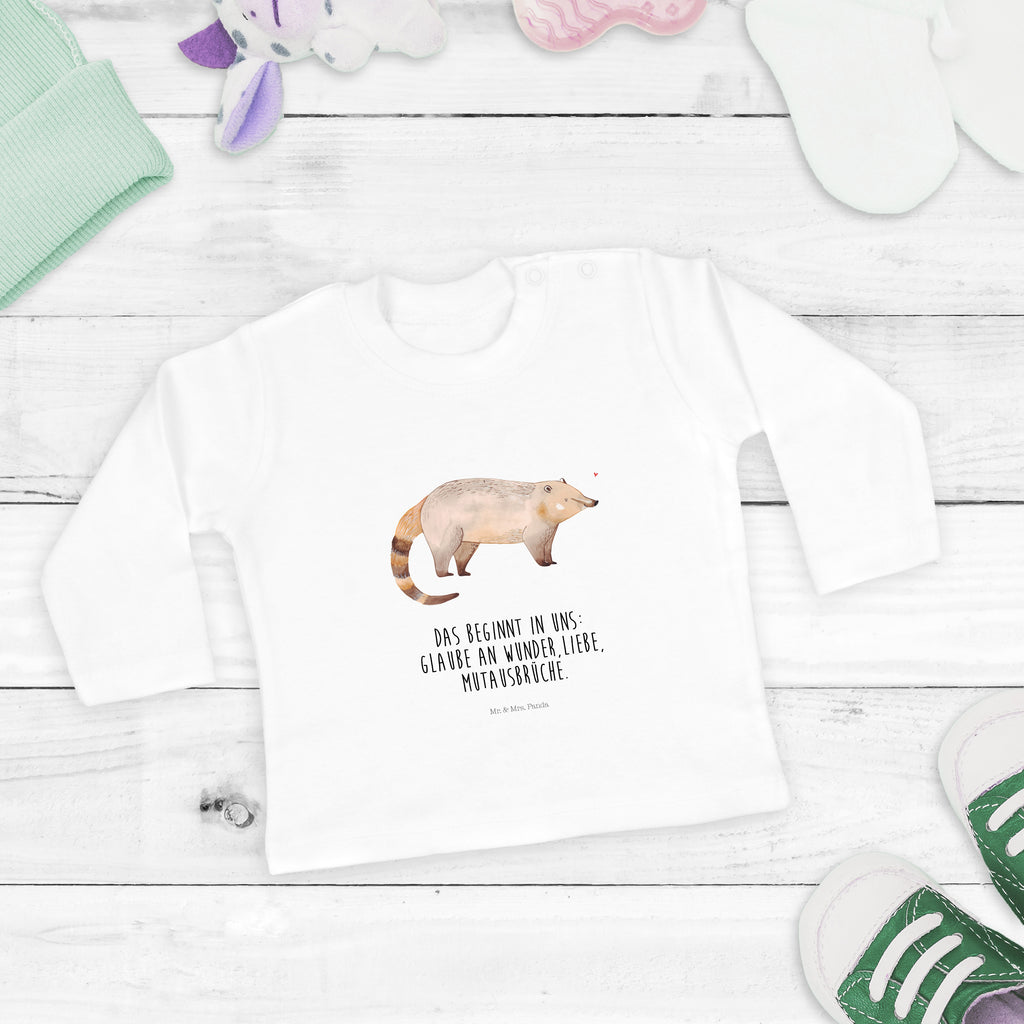 12-18 Monate Baby Longsleeve Nasenbaer Mädchen, Jungen, Baby, Langarm, Bio, Kleidung, Tiermotive, Gute Laune, lustige Sprüche, Tiere, Nasenbär, Nasenbären, Rüsselbär, Bär
