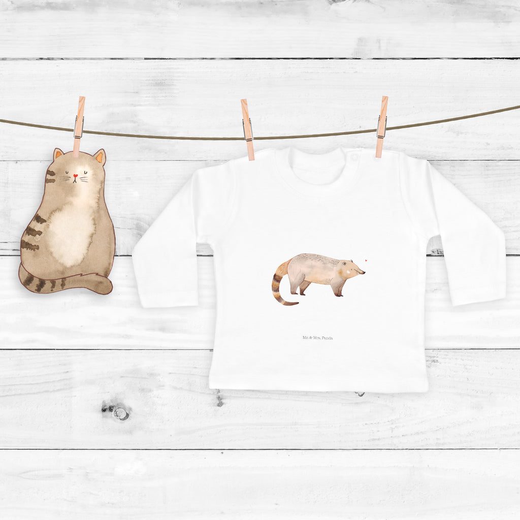 12-18 Monate Baby Longsleeve Nasenbaer Mädchen, Jungen, Baby, Langarm, Bio, Kleidung, Tiermotive, Gute Laune, lustige Sprüche, Tiere, Nasenbär, Nasenbären, Rüsselbär, Bär