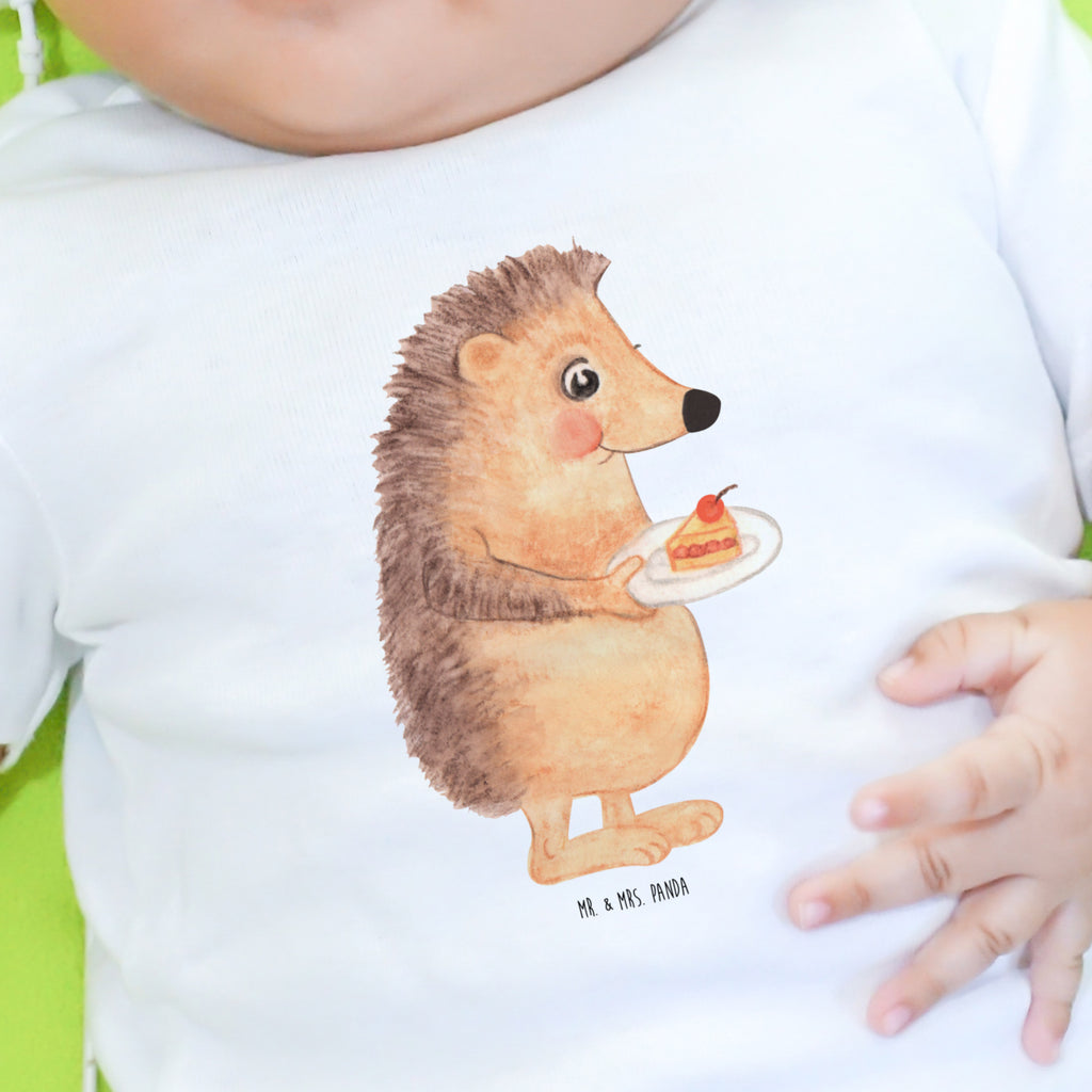 3-6 Monate Baby Longsleeve Igel mit Kuchenstück Mädchen, Jungen, Baby, Langarm, Bio, Kleidung, Tiermotive, Gute Laune, lustige Sprüche, Tiere, Igel, Essen Spruch, Kuchen, Backen Geschenk, Kuchen backen, Einladung Party, Geburtstagskuchen, Torte