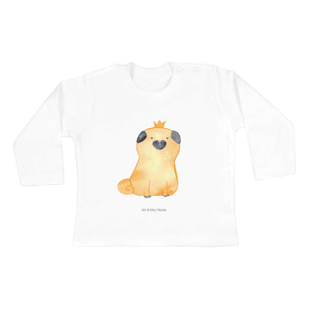 6-12 Monate Baby Longsleeve Mops Krone Mädchen, Jungen, Baby, Longsleeve, Langarm, Bio, Kleidung, uni, Langarmshirt, Hund, Hundemotiv, Haustier, Hunderasse, Tierliebhaber, Hundebesitzer, Sprüche, Mops, allergisch, kinderlos, Hausregel, Hundebesitzer. Spruch, lustig