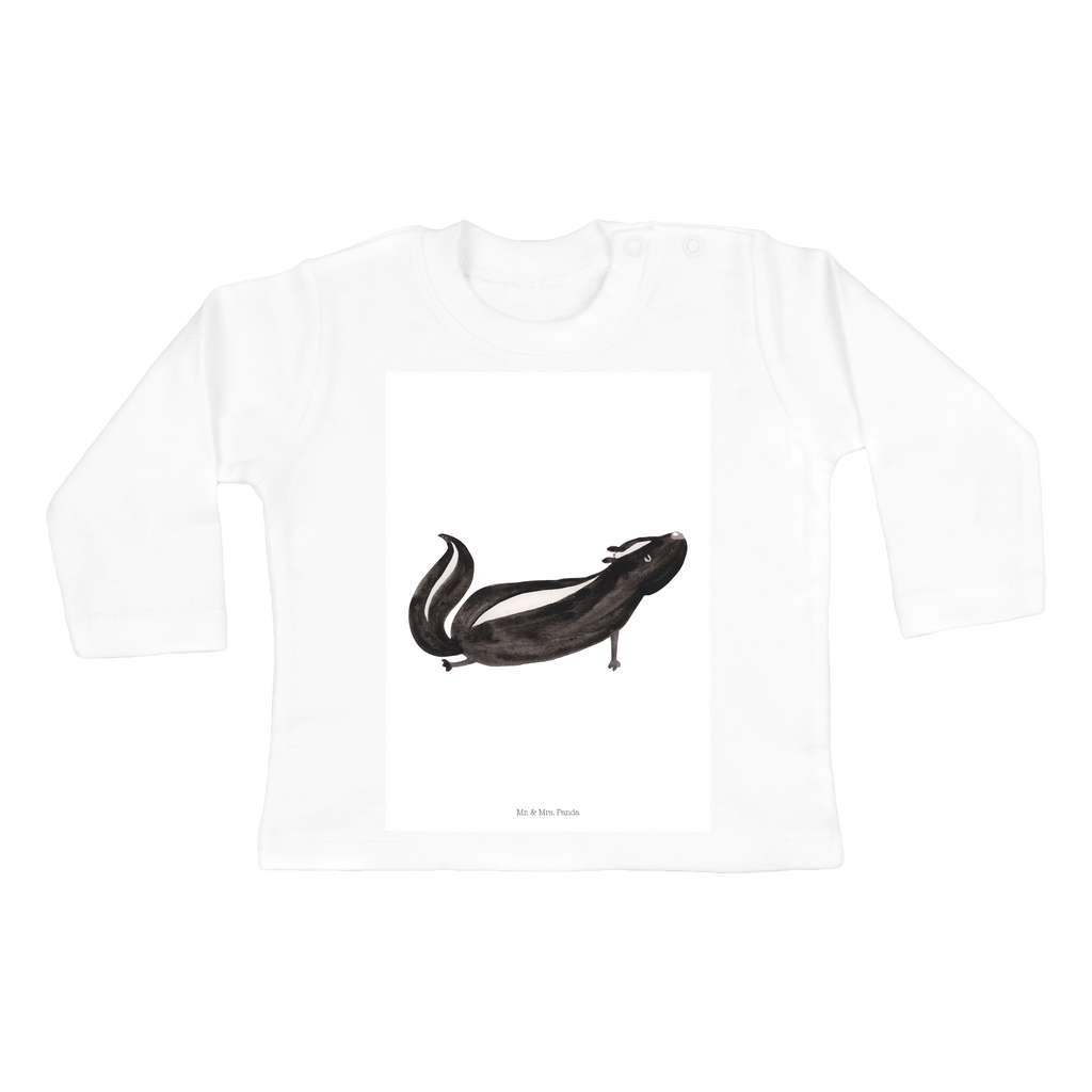 3-6 Monate Baby Longsleeve Stinktier Yoga Mädchen, Jungen, Baby, Langarm, Bio, Kleidung, Stinktier, Skunk, Wildtier, Raubtier, Stinker, Stinki, Yoga, Namaste, Lebe, Liebe, Lache