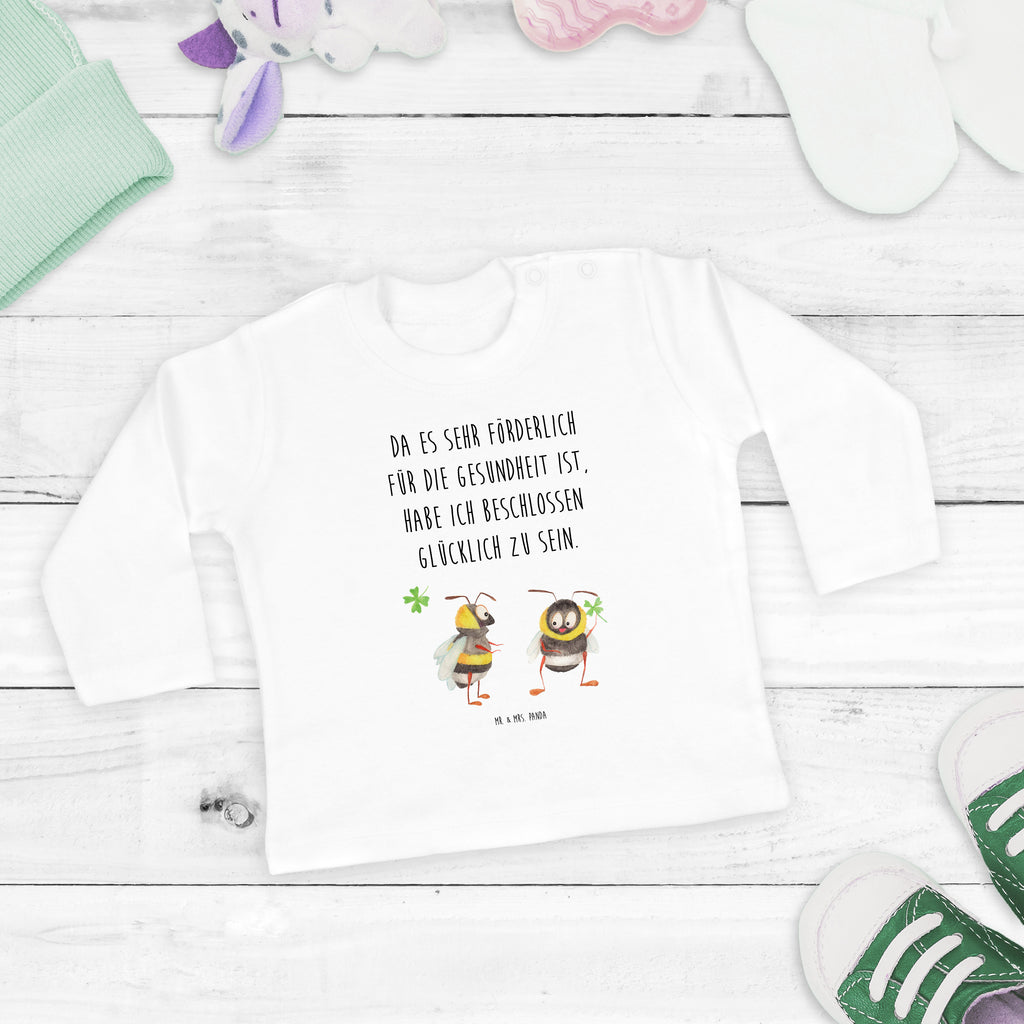 12-18 Monate Baby Longsleeve Hummeln mit Kleeblatt Mädchen, Jungen, Baby, Langarm, Bio, Kleidung, Tiermotive, Gute Laune, lustige Sprüche, Tiere, Hummel, Biene, Spruch positiv, Biene Deko, Spruch schön, glücklich sein, glücklich werden, Spruch fröhlich