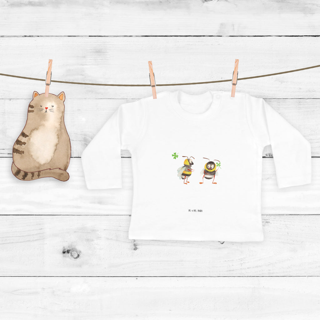 12-18 Monate Baby Longsleeve Hummeln mit Kleeblatt Mädchen, Jungen, Baby, Langarm, Bio, Kleidung, Tiermotive, Gute Laune, lustige Sprüche, Tiere, Hummel, Biene, Spruch positiv, Biene Deko, Spruch schön, glücklich sein, glücklich werden, Spruch fröhlich