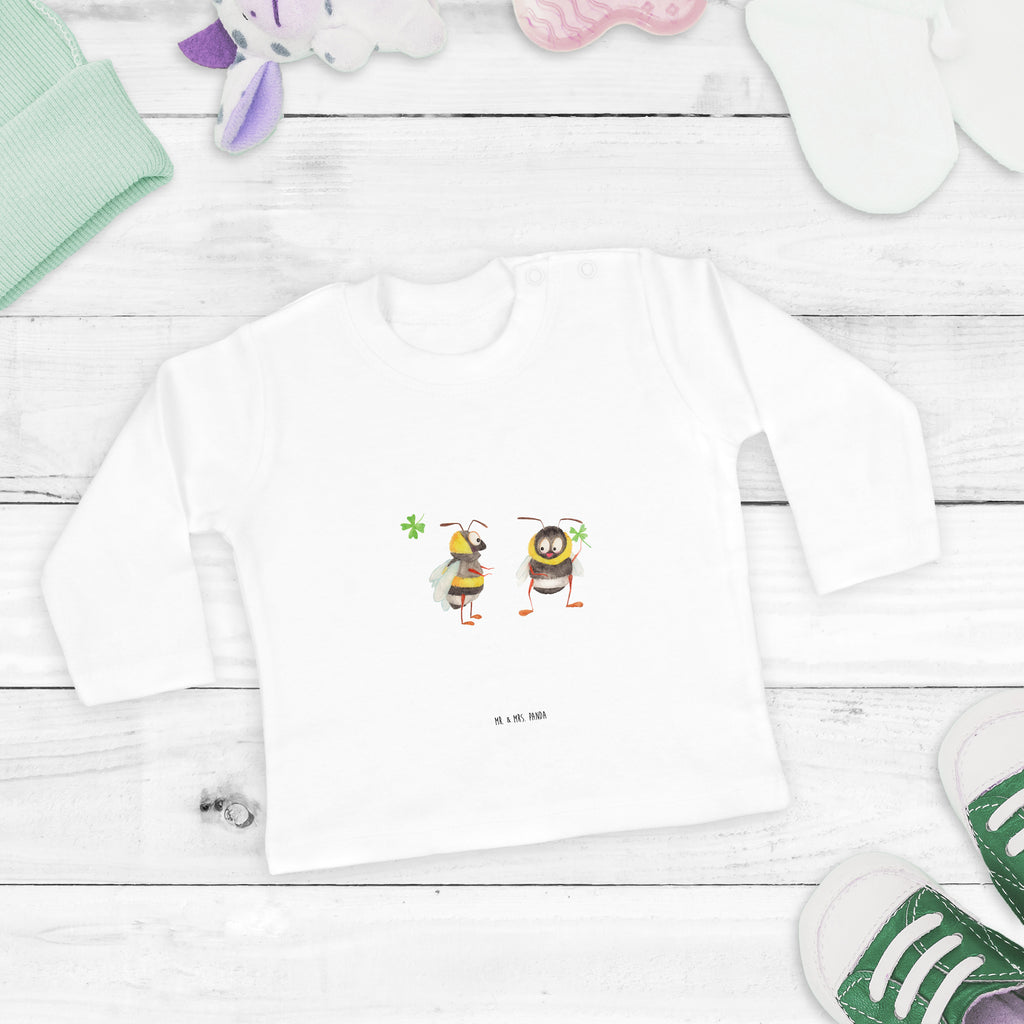 12-18 Monate Baby Longsleeve Hummeln mit Kleeblatt Mädchen, Jungen, Baby, Langarm, Bio, Kleidung, Tiermotive, Gute Laune, lustige Sprüche, Tiere, Hummel, Biene, Spruch positiv, Biene Deko, Spruch schön, glücklich sein, glücklich werden, Spruch fröhlich